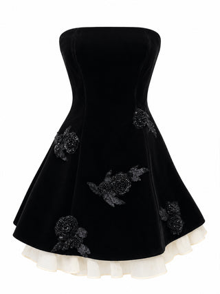 Velours Mini Elbise