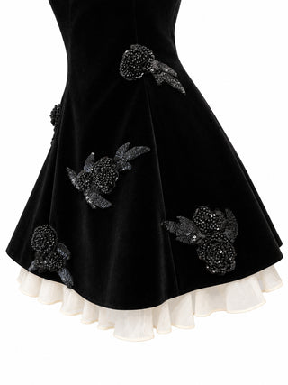 Velours Mini Elbise
